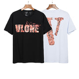 Vlone T Shirts European and American Fashion Brand Half Sleeve Men's and Women's Same Loose Short-Sleeved T-shirt