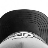 Trendy flat brimmed hat cashew pattern printing embroider leather hat