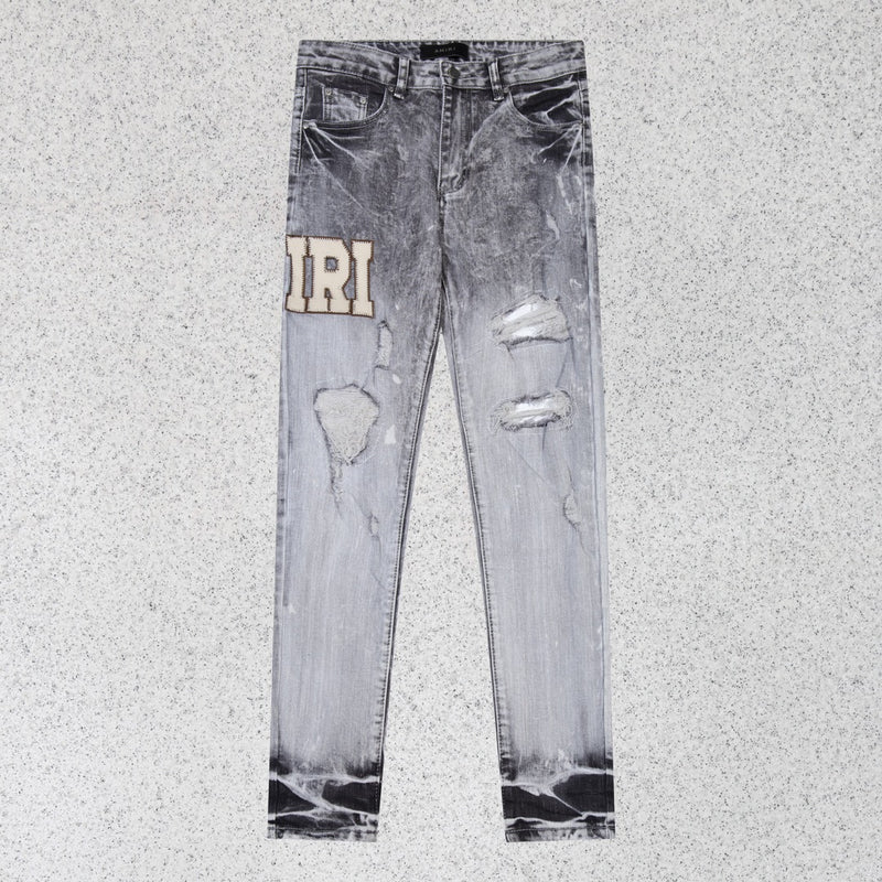 Amiri Jeans Trend Gradual Change Color Ripped Jeans