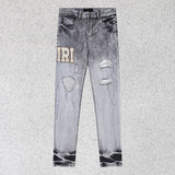 Amiri Jeans Trend Gradual Change Color Ripped Jeans