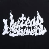 Ow T Shirts Flame Letter Printing for Men and Women