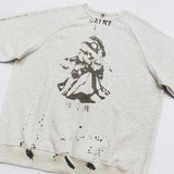 Mens Vintage T-Shirts Saint Michael Crew Neck Sweater Loose Versatile Long Sleeves