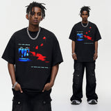 Vintage T-shirts Printed Short Sleeve T-Shirt Bottom Casual Shirt Loose
