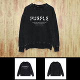 Purple Brand Distressed Sweatshirt Fashion Washed Black Long Sleeves Top