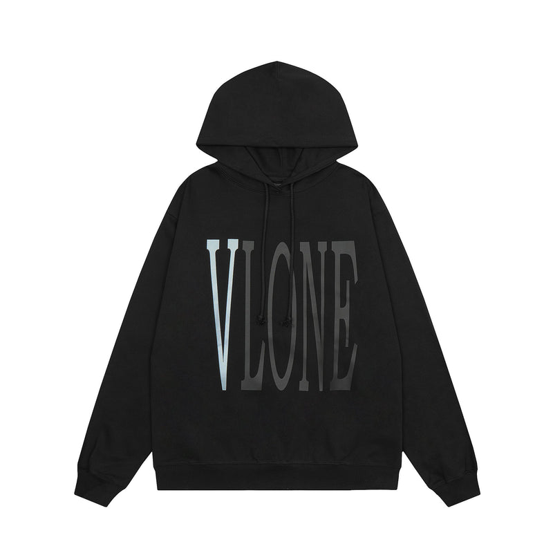 Vlone Hoodie Autumn/Winter Silver Big V Letter Pullover Hooded