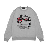 Purple Brand Sweatshirt Loose Crew Neck Boxing Pattern Sweater