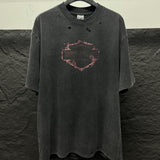 Men Vintage T-Shirts SAINT MICHAEL "HARLEY DAVIDSON" Washed Black Tee