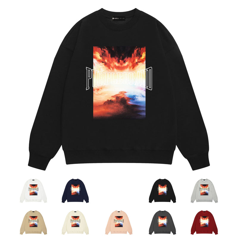 Purple Brand Sweatshirt Loose Crew Neck Sweater
