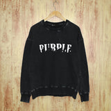 Purple Brand Distressed Sweatshirt Retro Vintage Crew Neck Sweater
