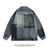 Men Jacket Spring Patchwork Denim Jacket Men's Loose Fashionable Casual Jacket