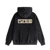 Purple Brand Distressed Hoodie Fashion Old Loose Hooded Sweater