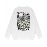 Purple Brand Long Sleeve T-Shirt Fashion Loose Long Sleeve Top