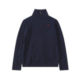 Ralph Lauren Knitted sweaters embroidered turtleneck full zipper