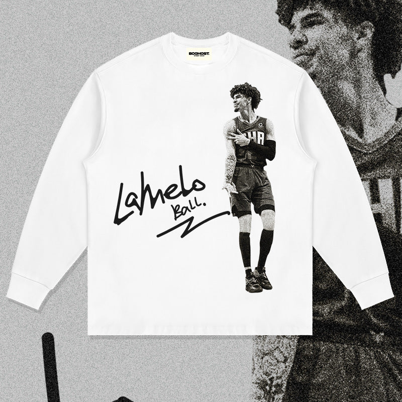 Nba Long Sleeve Shirt Cotton Loose Male and Female Trendy Brand Top