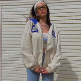 Vintage Y2g Shirts Autumn and Winter Women's Printed Hoodie Jacket
