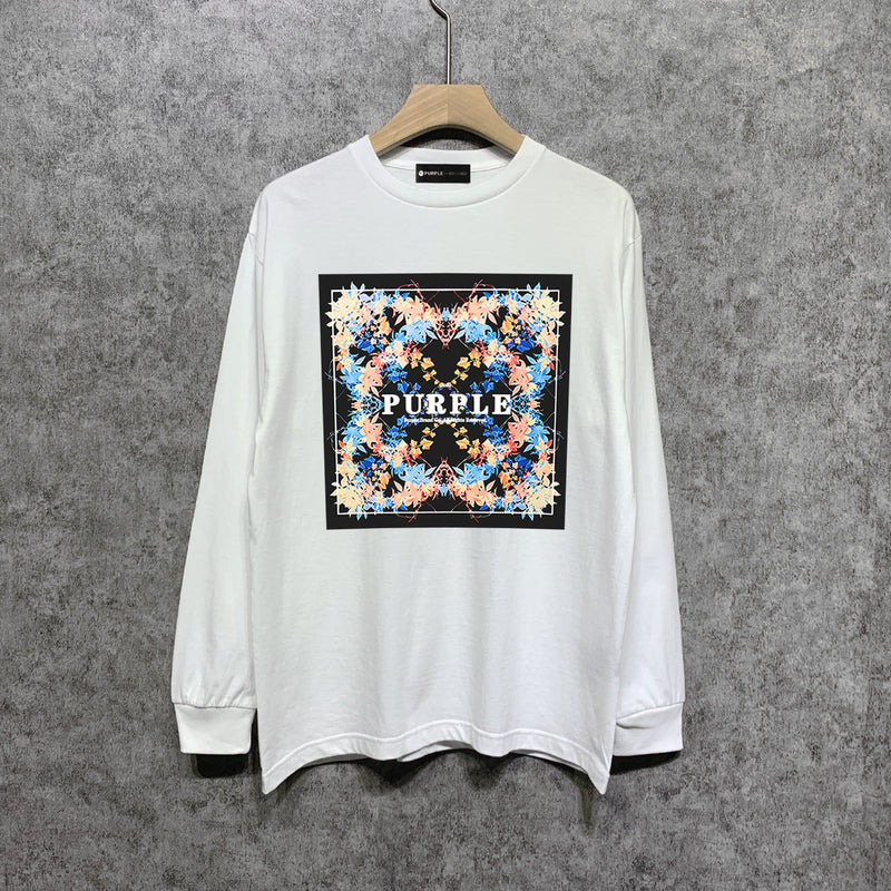 Purple Brand Long Sleeve T-Shirt Fashion Loose Long Sleeve Top