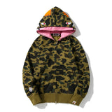 Bathing Ape Hoodie Shark Under the Stars Hooded Cardigan Zip Double Hat Camo Sweater Jacket