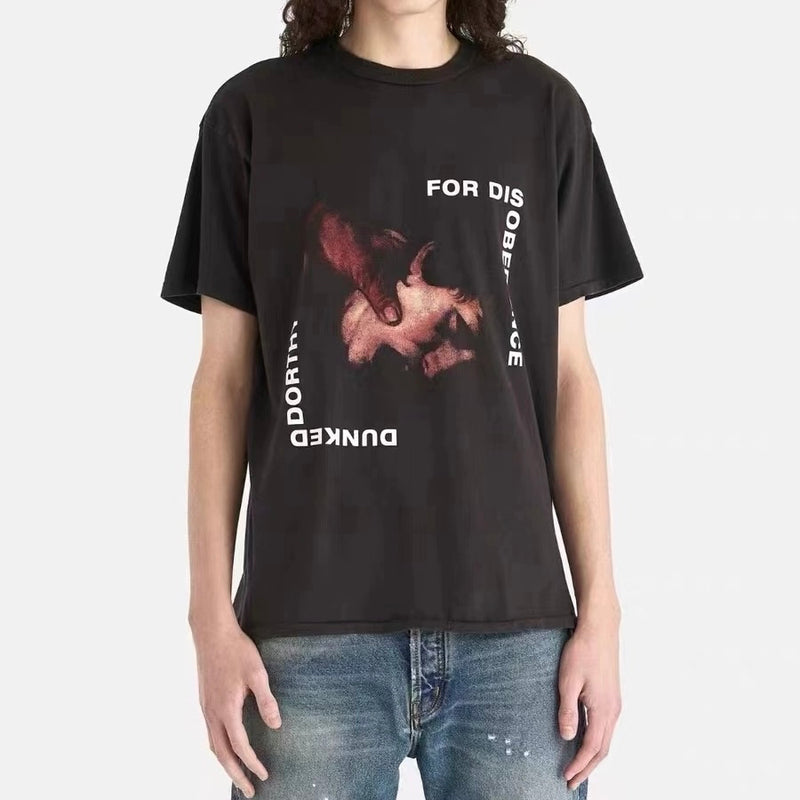 ERD T Shirts Short Sleeve Retro Slogan T-shirt Cotton