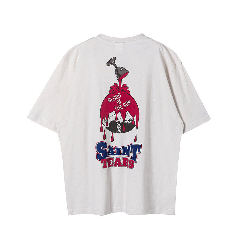 Mens Vintage T-Shirts SAINT MICHAEL CHO print short sleeve vintage