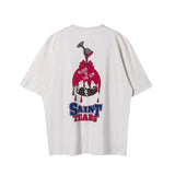 Mens Vintage T-Shirts SAINT MICHAEL CHO print short sleeve vintage