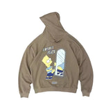 Mens Vintage T-Shirts Vintage Hooded Loose Sweater Vintage Simpson Trendy Brand Vintage