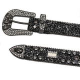 Hip-hop punk rhinestone belt skull