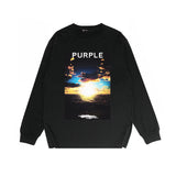 Purple Brand Long Sleeve T-Shirt Fashion Loose Long Sleeve Top