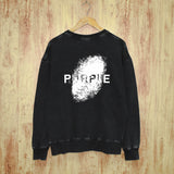 Purple Brand Distressed Sweatshirt Fashion Washed Black Long Sleeves Top