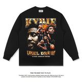 Nba Long Sleeve Shirt Autumn and Winter Owen Kyrie Irving American Long Sleeve T-shirt Washed