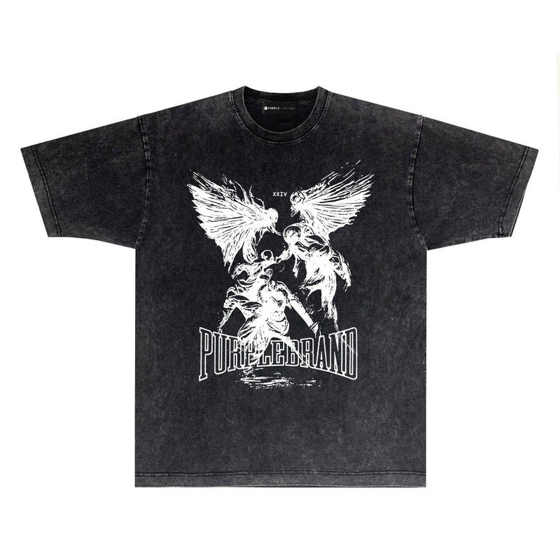 Purple Brand Distressed T Shirts Short Sleeve