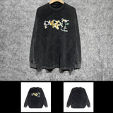 Purple Brand Distressed Long Sleeve Shirt Fashion Distressed Loose Long-sleeved Top