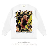 Nba Long Sleeve Shirt Basketball Jersey Long Sleeve T-shirt Loose Washed-out Distressed
