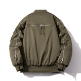 Mens Vintage Jackets Zip Baseball Collar Thermal Bomber Jacket
