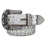 Hip-hop punk rhinestone belt skull y2k punk wide belt