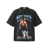 Men Vintage T-Shirts Saint "Mike Tyson" Boxing Champion Washed Distressed T-Shirts