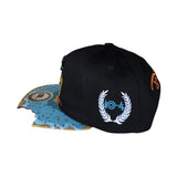 Trendy flat brimmed hat treasure finger notch visor