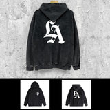Purple Brand Distressed Hoodie Fashion Old Loose Hooded Sweater
