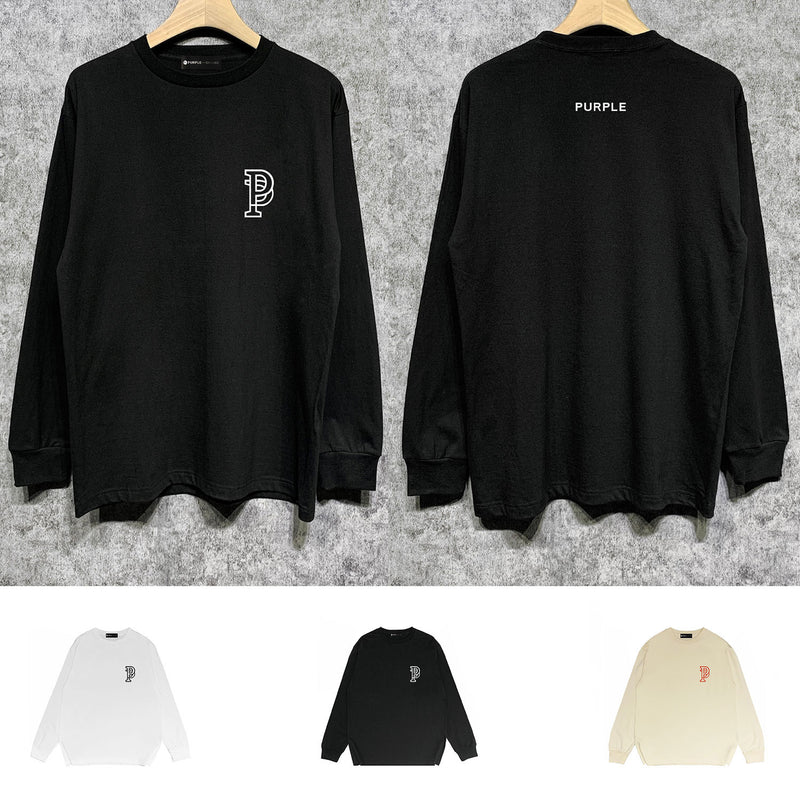 Purple Brand Long Sleeve T-Shirt Fashion Loose Long Sleeve Top
