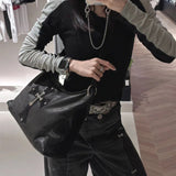 Chh Chrome Heart Leather Bag