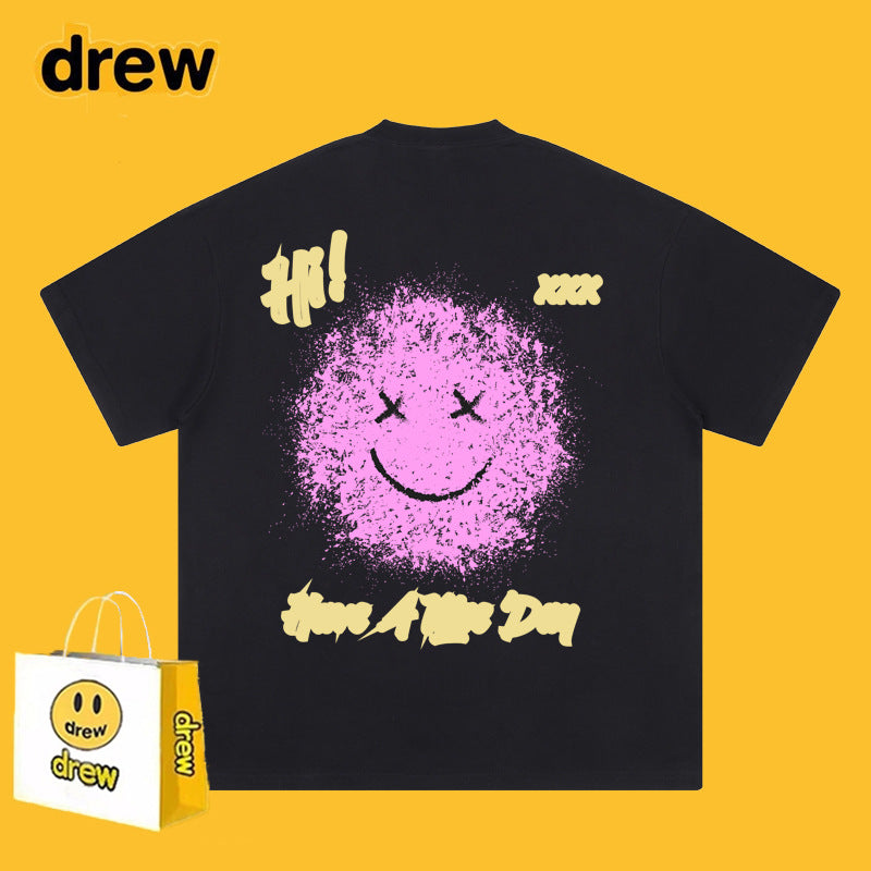 Drew T Shirts Short-Sleeved Clothes T-shirt Anime Smiley