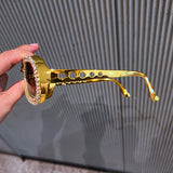 Trendy punk glasses retro diamond