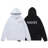 Amiri Hoodie AMI Lace Embroidery Letter Pattern Hooded Sweater for Men and Women