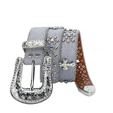 Hip-hop punk rhinestone belt women