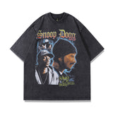 Kendrick Lamar T Shirts Portrait Print Old Hip Hop Loose Short Sleeves