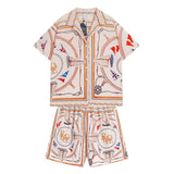 Rhude T Shirt Casual Short Sleeve Shirt Men's and Women's Shorts Shirt
