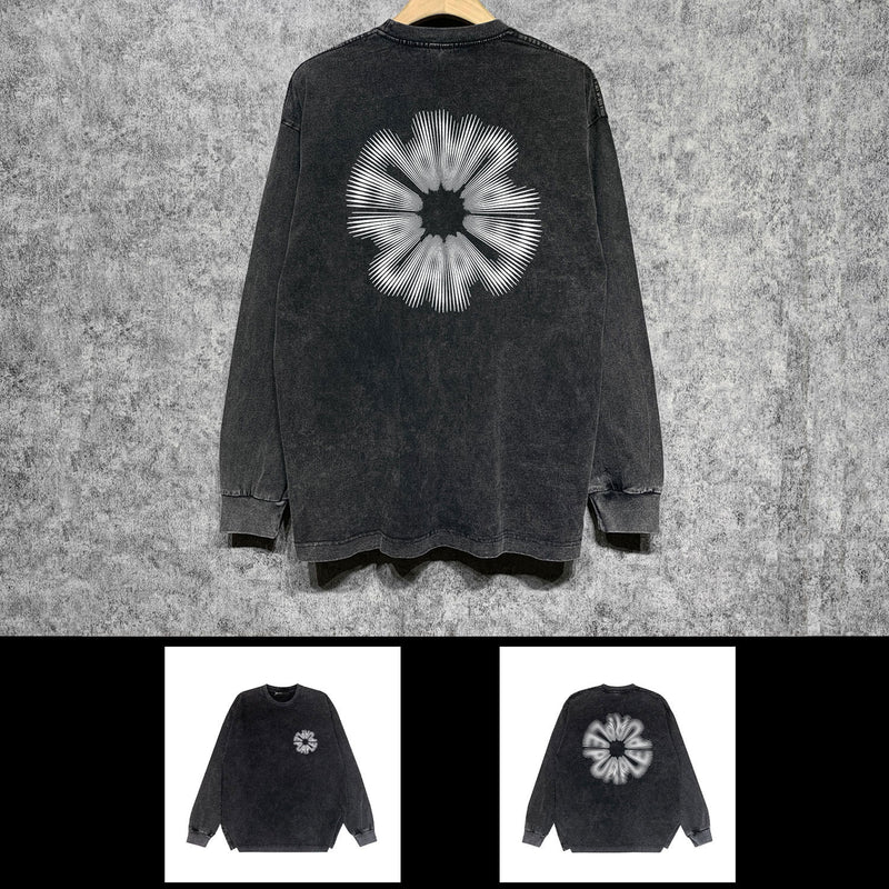 Purple Brand Distressed Long Sleeve Shirt Fashion Distressed Loose Long-sleeved Top