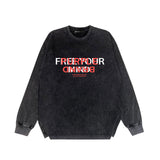 Purple Brand Distressed Long Sleeve Shirt Fashion Distressed Loose Long-sleeved Top