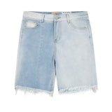 Gallery Dept Denim Shorts Washed Hand Painted Ink Splashed Denim Shorts