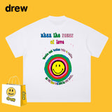Drew T Shirts T-shirt Smiley Graffiti Printing Short Sleeve