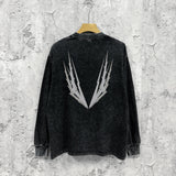 Purple Brand Distressed Long Sleeve Shirt Fashion Distressed Loose Long-sleeved Top